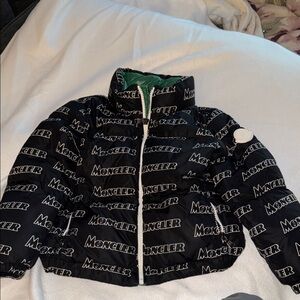 Authentic Moncler Kids Black and Green Puffer Jacket